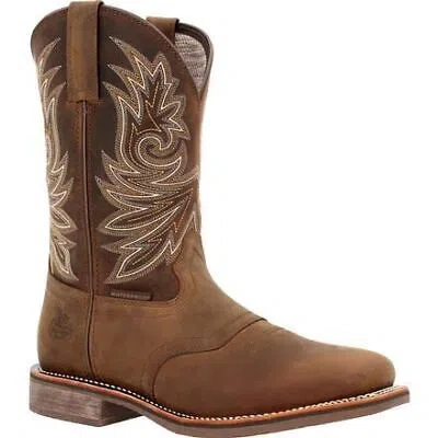 Pre-owned Georgia Boot Men's 11" Carbo-tec Elite Soft Toe Waterproof Western Work Boot Bro In Brown-medium