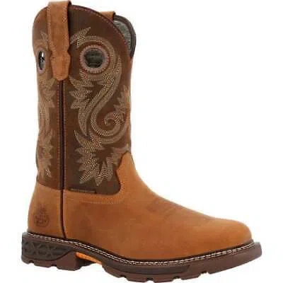 Pre-owned Georgia Boot Men's 11" Carbo-tec Flx Alloy Toe Waterproof Pull-on Work Boot In Brown