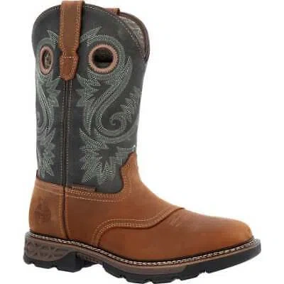 Pre-owned Georgia Boot Men's 11" Carbo-tec Flx Soft Toe Waterproof Pull-on Work Boot Brown