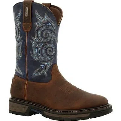 Pre-owned Georgia Boot Men's 11" Carbo-tec Lt Soft Toe Waterproof Pull-on Work Boot Brown/