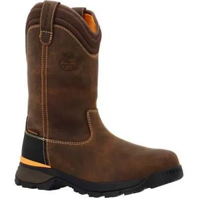 Pre-owned Georgia Boot Men's 11" Tbd (tough Beyond Dispute) Soft Toe Waterproof Wellington In Brown