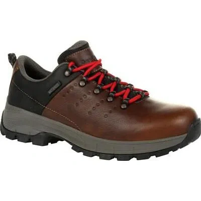 Pre-owned Georgia Boot Men's 3" Eagle Trail Soft Toe Waterproof Oxford Work Shoe Brown -