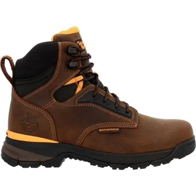Georgia Boot Men's Alloy-toe 6" Comfort Core Waterproof Work Boot In Dark Brown