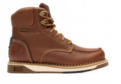Georgia Boot Men's Amp Lt Wedge Waterproof Moc-toe Work Boot In Brown