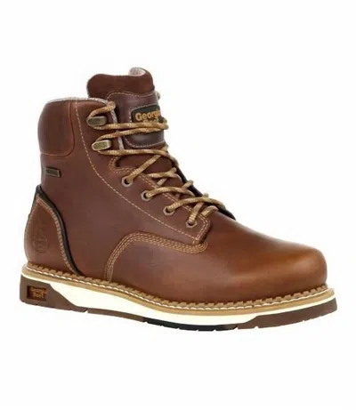 Georgia Boot Men's Amp Lt Wedge Waterproof Work Boot - Wide Width In Brown
