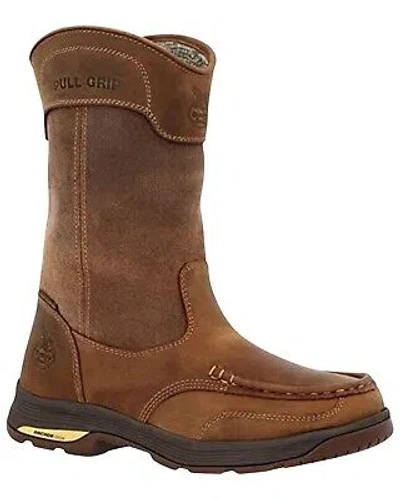 Pre-owned Georgia Boot Men's Athens Superlyte Waterproof Wellington Pull On Western Brown