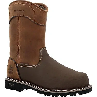 Pre-owned Georgia Boot Men's Brute Met Guard Composite Toe Waterproof Work Boot In Brown