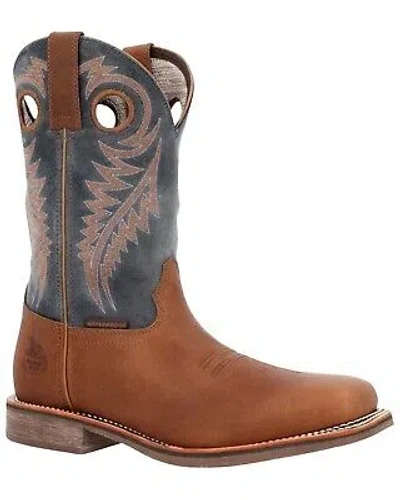 Pre-owned Georgia Boot Men's Carbo-tec Elite Waterproof Pull On Safety Western Soft Toe In Brown