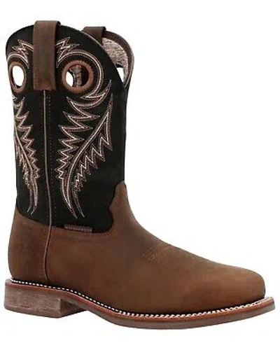 Pre-owned Georgia Boot Men's Carbo-tec Elite Waterproof Pull On Safety Western Soft Toe In Brown