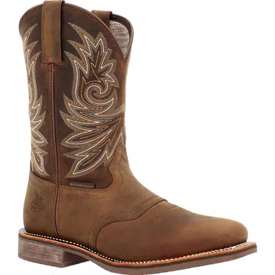 Georgia Boot Men's Carbo-tec Elite Waterproof Western Boot - Wide Width In Brown