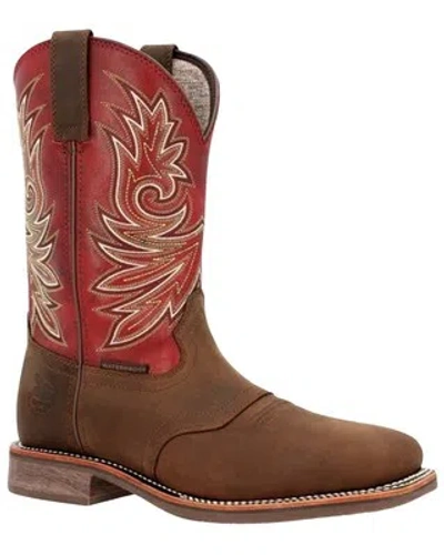 Pre-owned Georgia Boot Men's Carbo-tec Waterproof Soft Toe Western Boot - Square Toe Brown