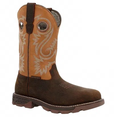Georgia Boot Men's Carbo-tec Flx 11" Waterproof Pull On Work Boot In Brown