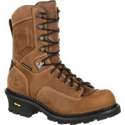 Georgia Boot Men's Comfort Core Logger Waterproof Work Boot In Brown In Multi
