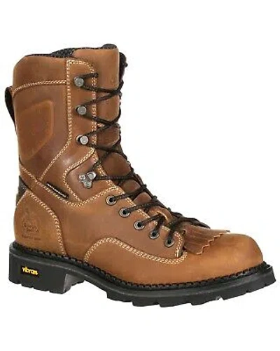 Pre-owned Georgia Boot Men's Comfort Core Waterproof Logger Boot - Soft Toe - Gb00122 In Russett