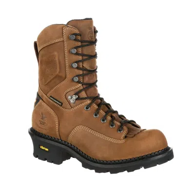 Georgia Boot Men's Comp-toe Comfort Core Logger Climber 9" Waterproof Work Boot In Brown