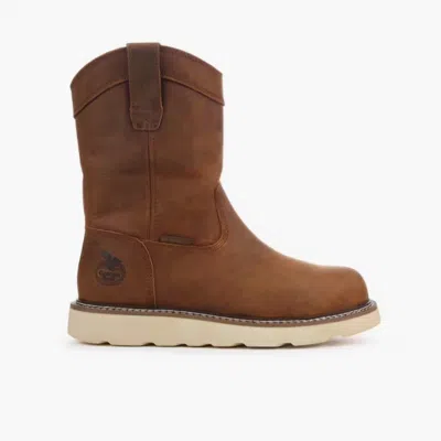 Georgia Boot Men's Core 37 Wedge Pull On Steel Toe Waterproof Work Boot In Brown
