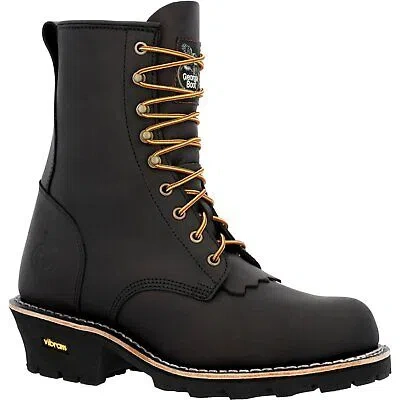 Pre-owned Georgia Boot Men's Forestry Logger Work Boot In Black