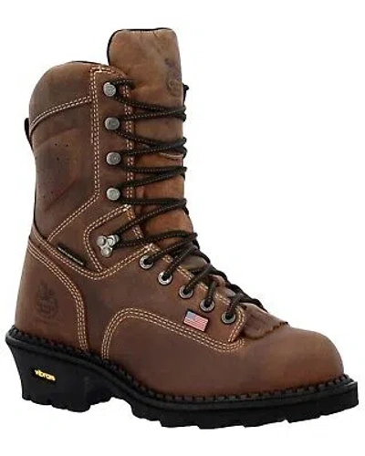 Pre-owned Georgia Boot Men's Logger 9&quot; Waterproof Work Boot - Composite Toe - Gb00540 In Brown