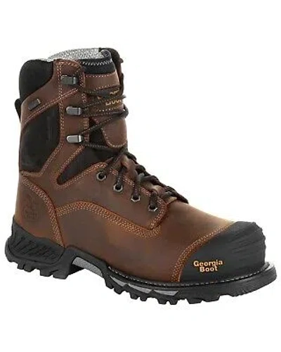 Pre-owned Georgia Boot Men's Rumbler Waterproof Work Boot - Composite Toe - Gb00285 In Brown