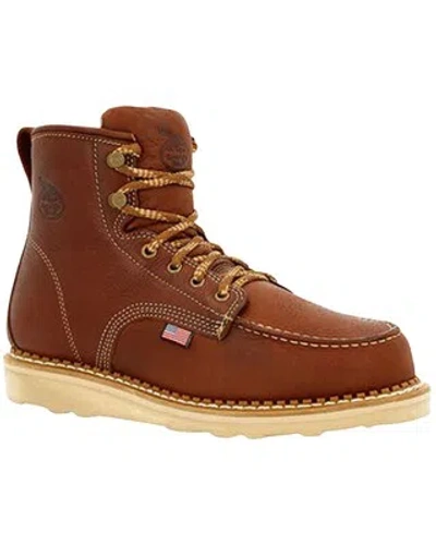 Pre-owned Georgia Boot Men's Usa Wedge Work Boot - Soft Toe - Gb00358 In Brown