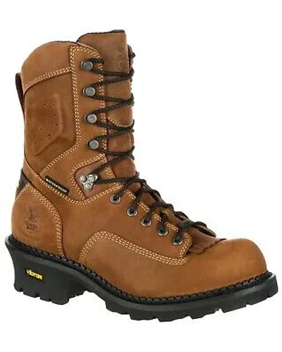 Pre-owned Georgia Boot Men's Waterproof Logger Work Boot - Round Toe - Gb00096 In Brown