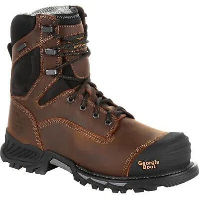 Pre-owned Georgia Boot Rumbler 8inch Composite Toe Waterproof Work Boot In Brown