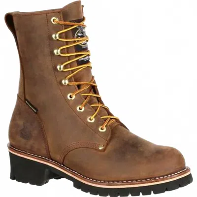 Georgia Boot Steel Toe Waterproof 400g Insulated Logger Work Boot In Brown