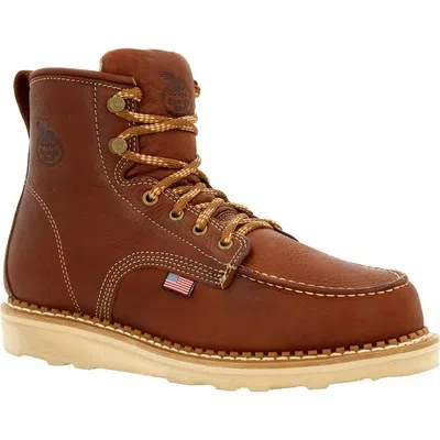 Pre-owned Georgia Boot Wedge Toe Work Boot In Brown