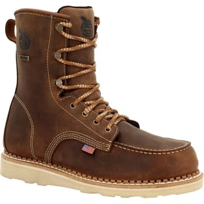 Pre-owned Georgia Boot Wedge Waterproof Made In Usa Work Boot Gb00532 In Brown