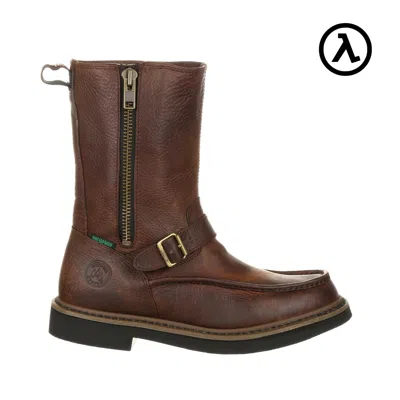 Pre-owned Georgia Boots Georgia Boot Side Zip Waterproof Work Wellington Boots G4124 - All Sizes - In Brown