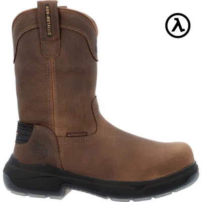 Pre-owned Georgia Boots Georgia Flxpoint Ultra Composite Toe Waterproof Wellington Pull-on Boots Gb00555 In Brown