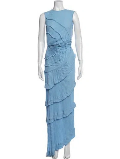 Pre-owned Georgia Hardinge Crew Neck Long Dress In Blue