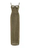Georgia Hardinge Exclusive The Element Metallic Knit Maxi Dress In Gold