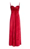 Georgia Hardinge Exclusive The Remnant Pleated-velvet Midi Dress In Red