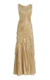 Georgia Hardinge Fossil Lamé Maxi Dress In Multi