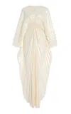 Georgia Hardinge Fractal Pleated Chiffon Maxi Dress In White