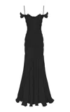 GEORGIA HARDINGE HARLOW SHIRRED PLISSÉ JERSEY MAXI DRESS