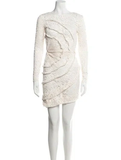 Pre-owned Georgia Hardinge Lace Pattern Mini Dress In Neutral