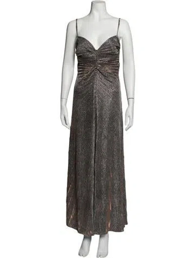 Pre-owned Georgia Hardinge Patterned Long Dress In Grey/metallic