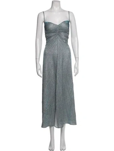 Pre-owned Georgia Hardinge Patterned Midi Length Dress In Blue