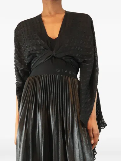 Pre-owned Georgia Hardinge Pleated Wrap Top In Black