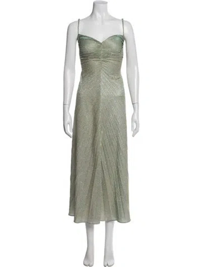 Pre-owned Georgia Hardinge Printed Midi Length Dress W/ Tags In Green