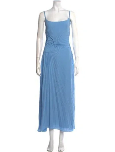 Pre-owned Georgia Hardinge Scoop Neck Midi Length Dress In Blue