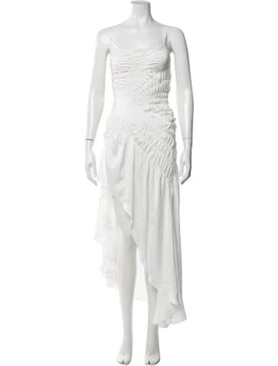 Pre-owned Georgia Hardinge Square Neckline Midi Length Dress W/ Tags In White