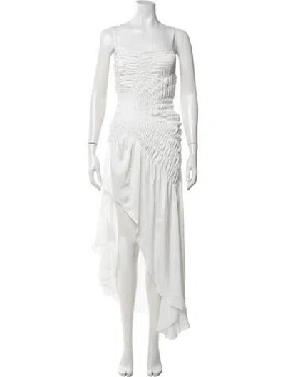Pre-owned Georgia Hardinge Square Neckline Midi Length Dress W/ Tags In White