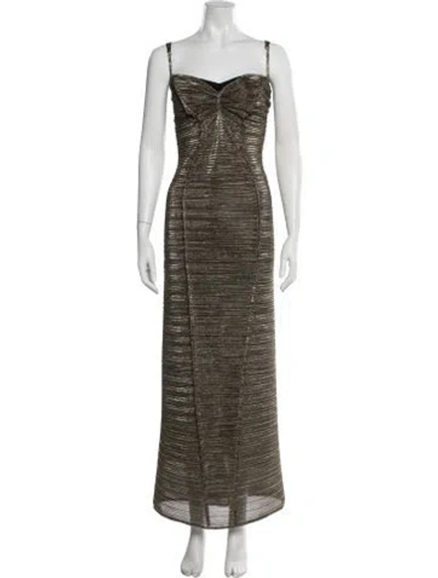 Pre-owned Georgia Hardinge Striped Long Dress In Green