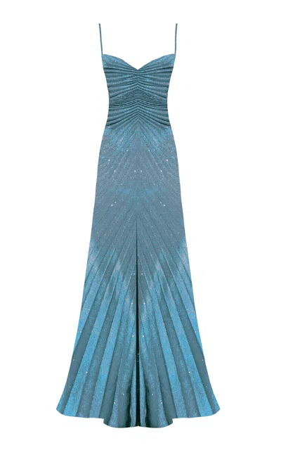 Georgia Hardinge The Relic Knit-jersey Maxi Dress In Blue