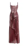 Georgia Hardinge Torrent Lamé Maxi Dress In Purple