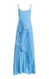 Georgia Hardinge Torrent Pleated Maxi Dress In Blue