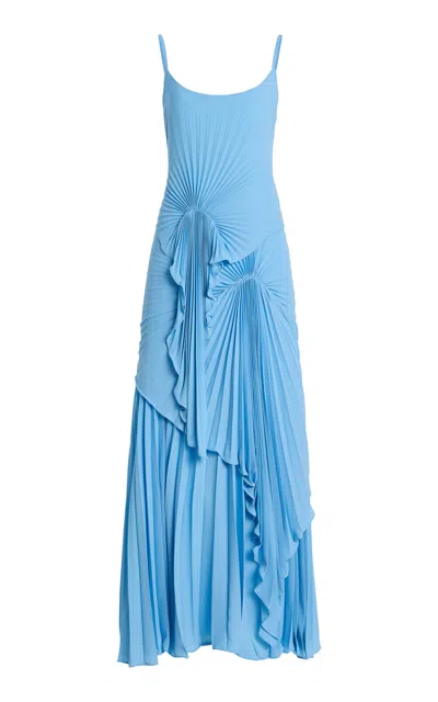 Georgia Hardinge Torrent Pleated Maxi Dress In Blue